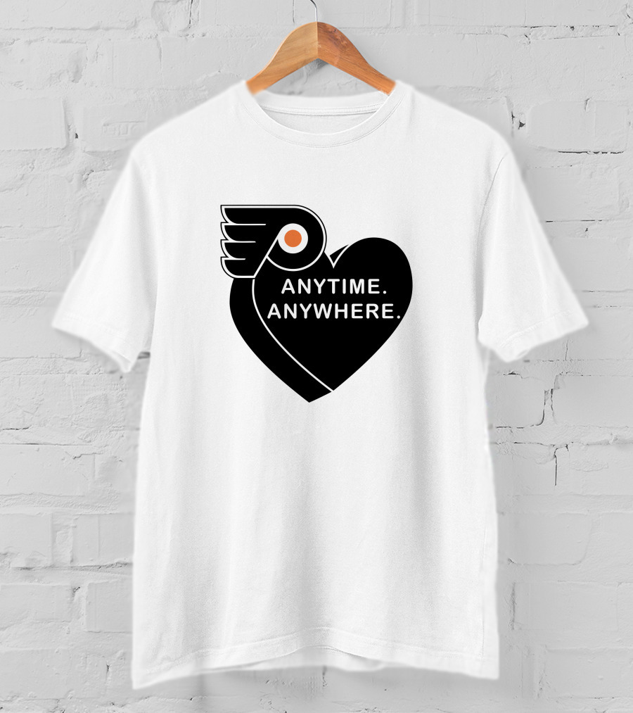 Philadelphia Flyers X Amberella Collaboration Anytime Anywhere Heart T-Shirt