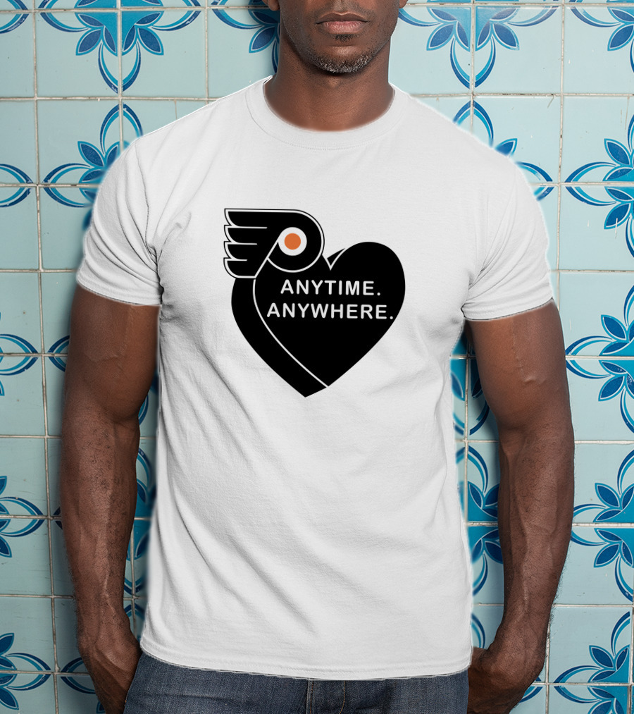 Philadelphia Flyers X Amberella Collaboration Anytime Anywhere Heart T-Shirt