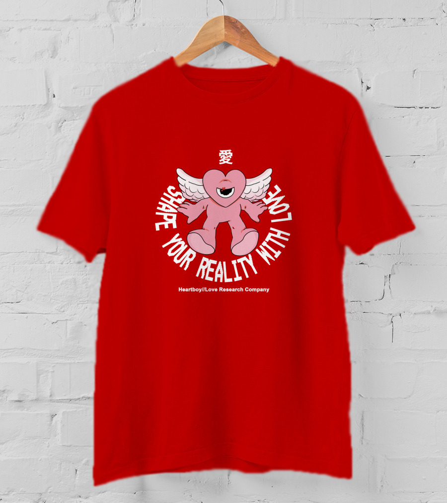 Heartboy Love Research Company Shape Your Reality With Love Winged Heart Character T-Shirt