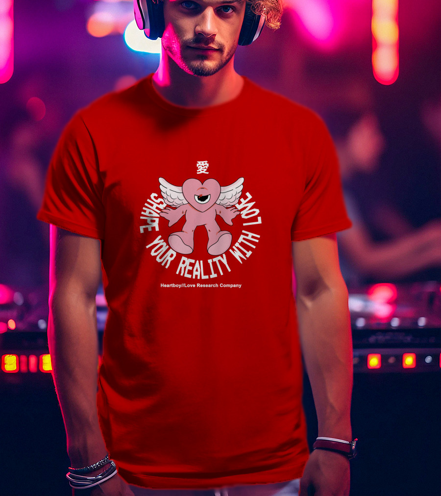 Heartboy Love Research Company Shape Your Reality With Love Winged Heart Character T-Shirt