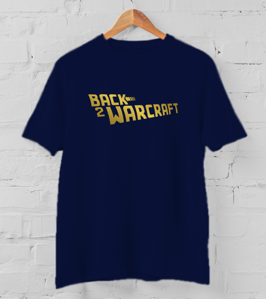 Back2Warcraft B2W Back To Warcraft Gold Text T-Shirt