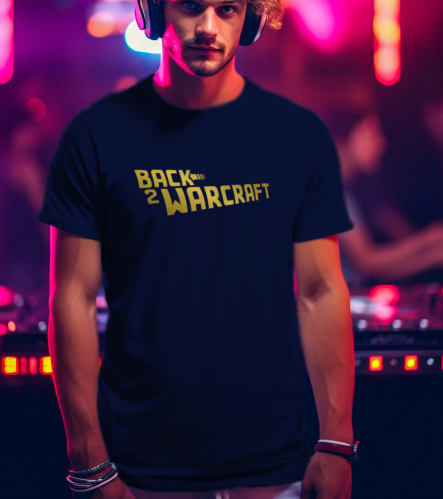 Back2Warcraft B2W Back To Warcraft Gold Text T-Shirt