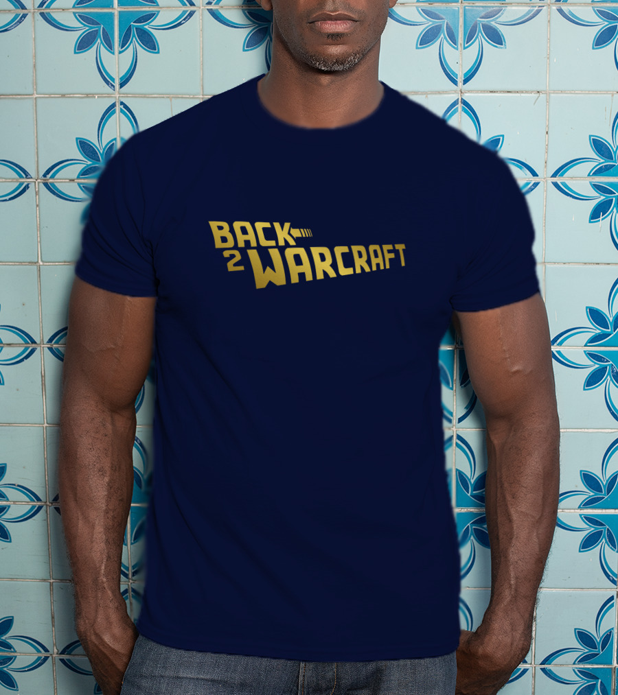 Back2Warcraft B2W Back To Warcraft Gold Text T-Shirt