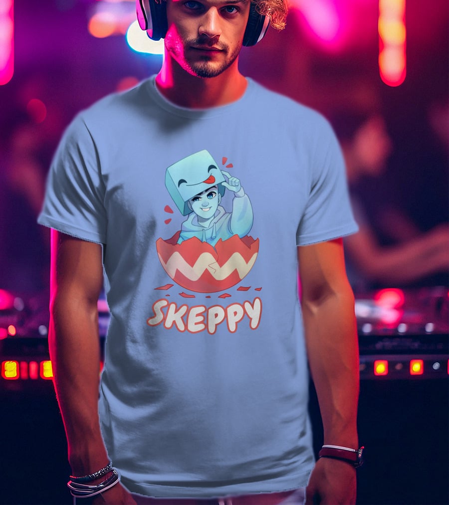Skeppy Easter Merch Skeppy Egg Character In Red Cracked Shell T-Shirt