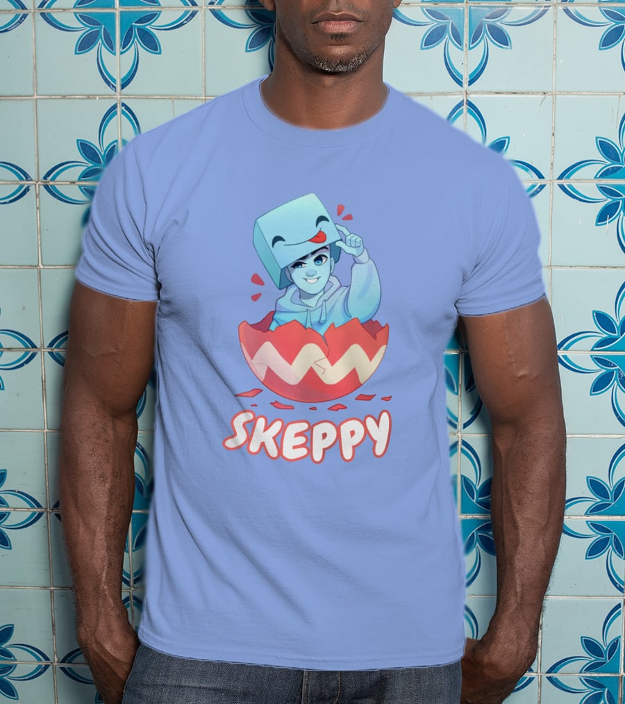 Skeppy Easter Merch Skeppy Egg Character In Red Cracked Shell T-Shirt