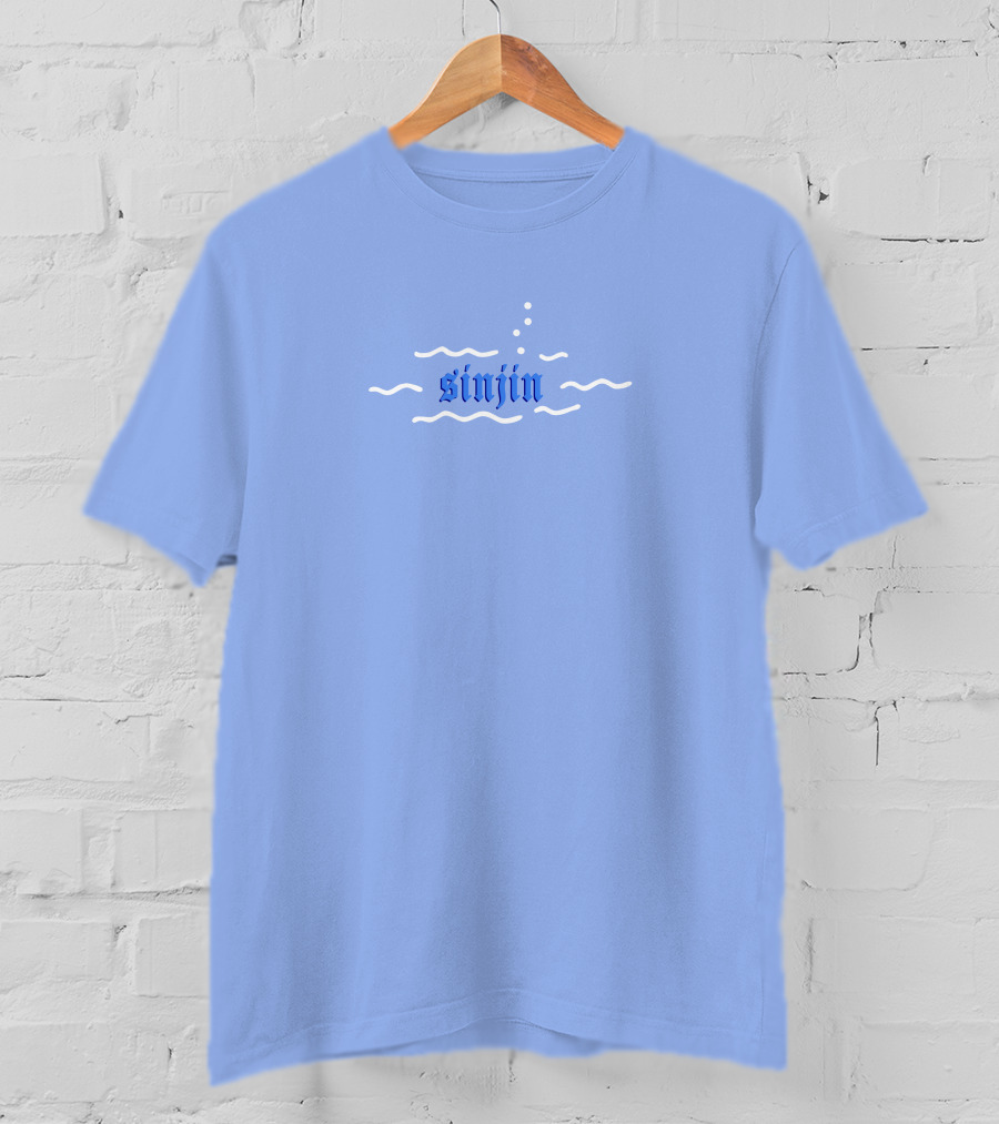 Sinjin Drowning Merch Sinjin Socks And Sandals Blue Water Waves T-Shirt