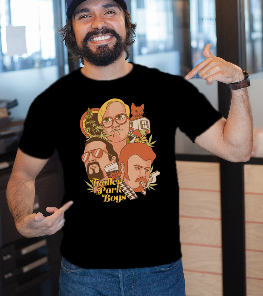 Trailer Park Boys Cannabis Cat Cartoon Trio T-Shirt