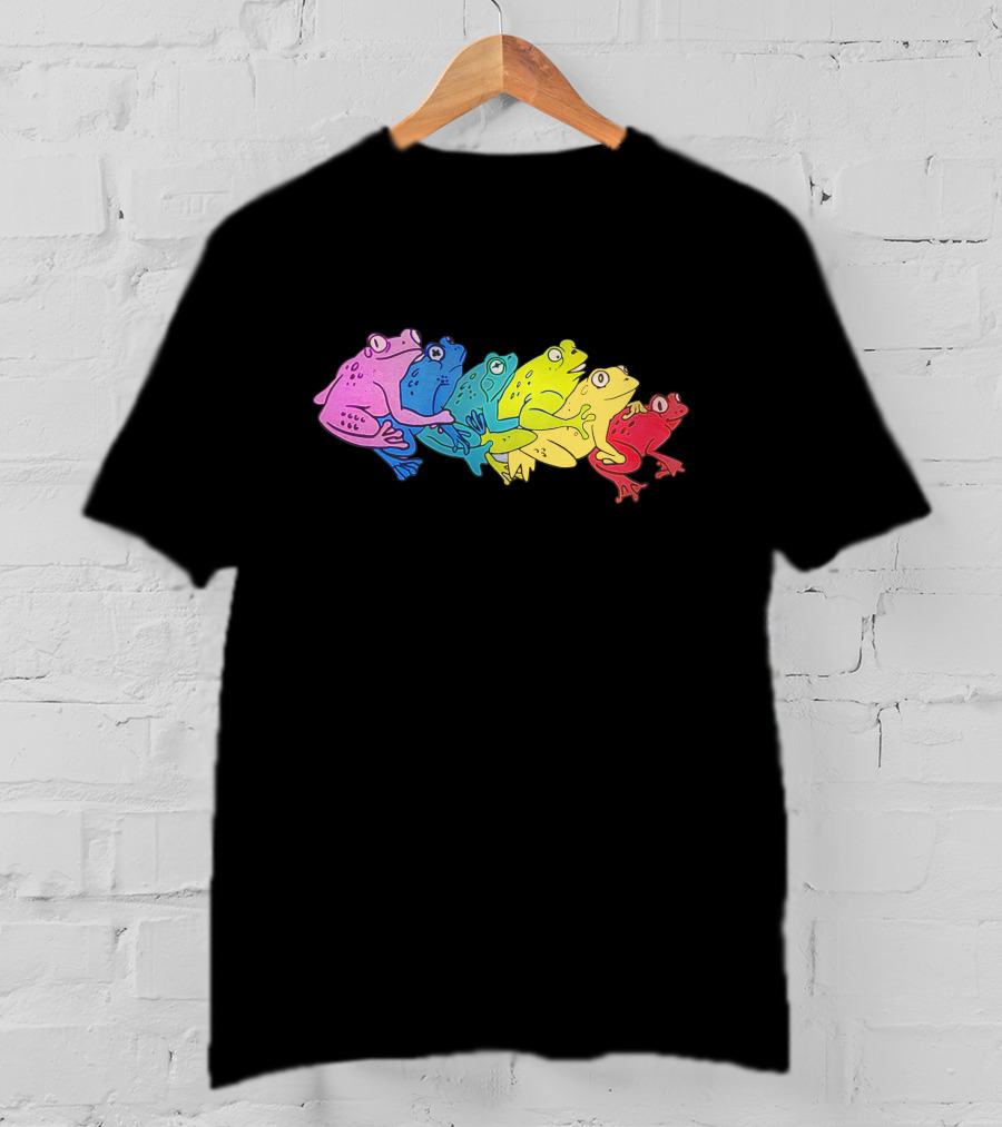 Internet Comment Etiquette Colorful Rainbow Frogs T-Shirt