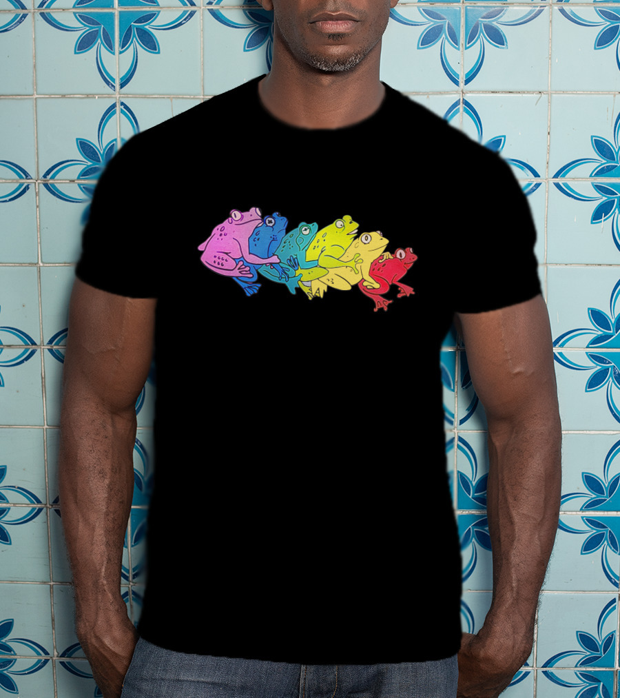 Internet Comment Etiquette Colorful Rainbow Frogs T-Shirt