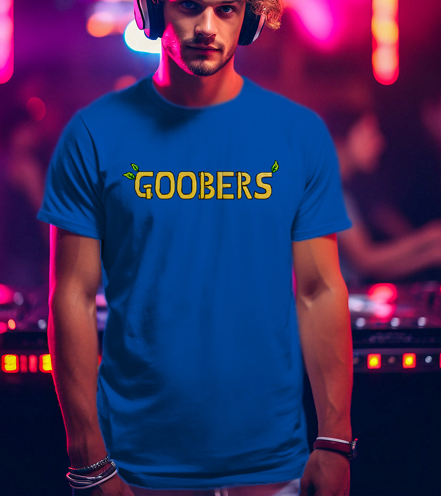 GOOBERS Nature Inspired Typography With Leaves T-Shirt