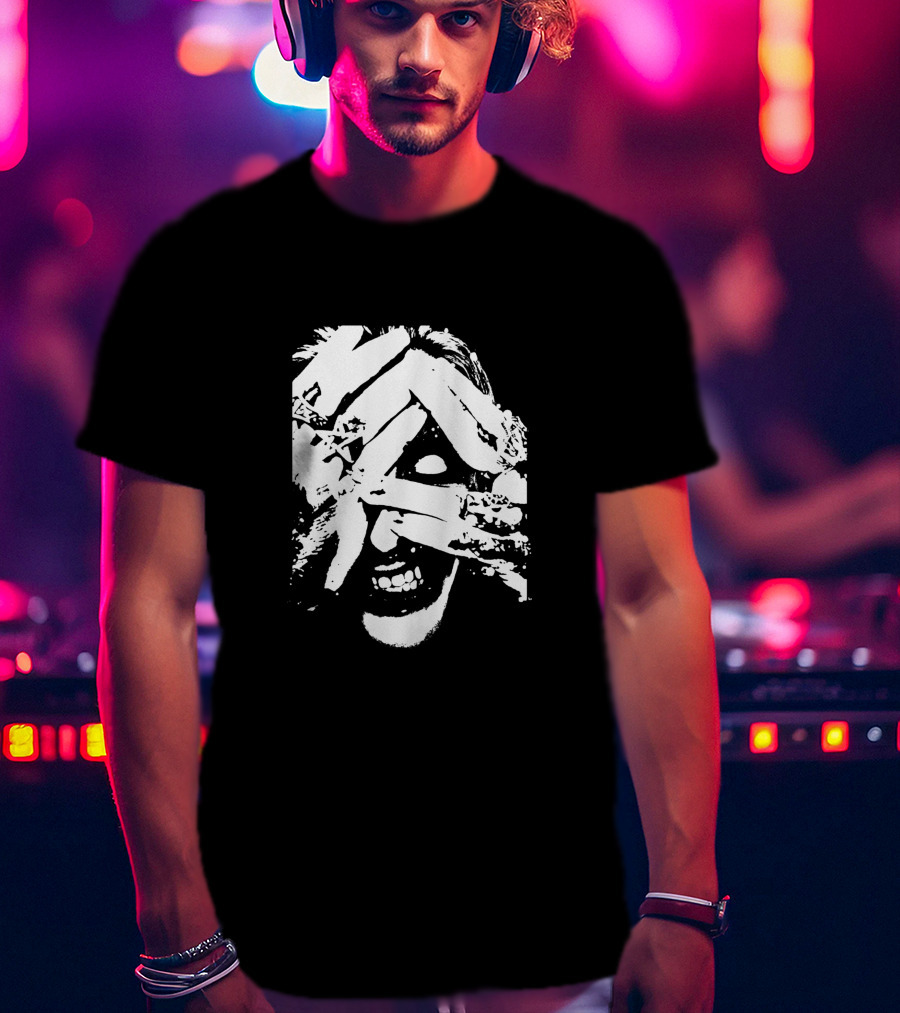 Jake E Munro Grin Eyes Covered Hands T-Shirt