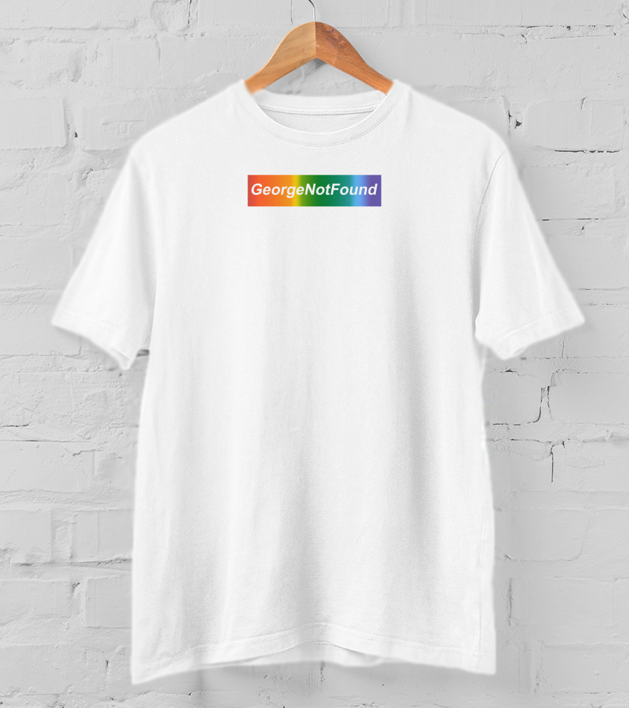 GeorgeNotFound Rainbow Pride Text With Colorful Gradient Background T-Shirt