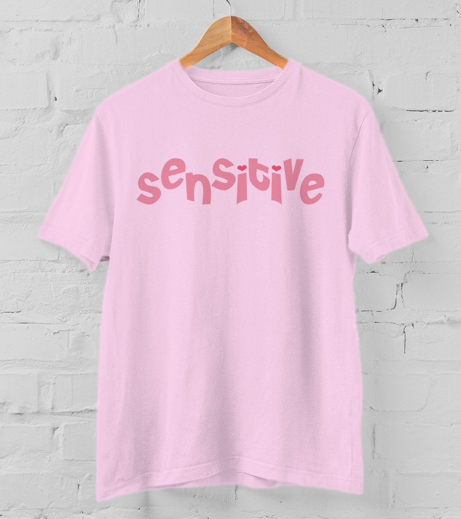 Lilsimsie Merch Sensitive Pink Heart Letters T-Shirt