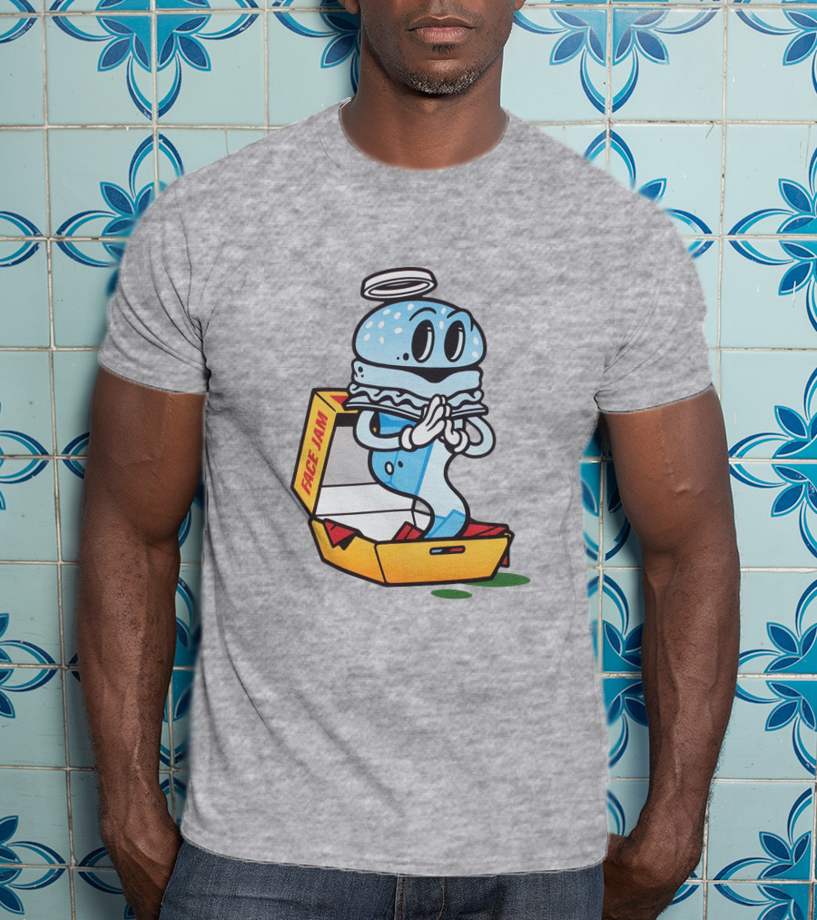 Shop Face Jam Merch Store FaceJamPod Cartoon Pizza Box Character T-Shirt