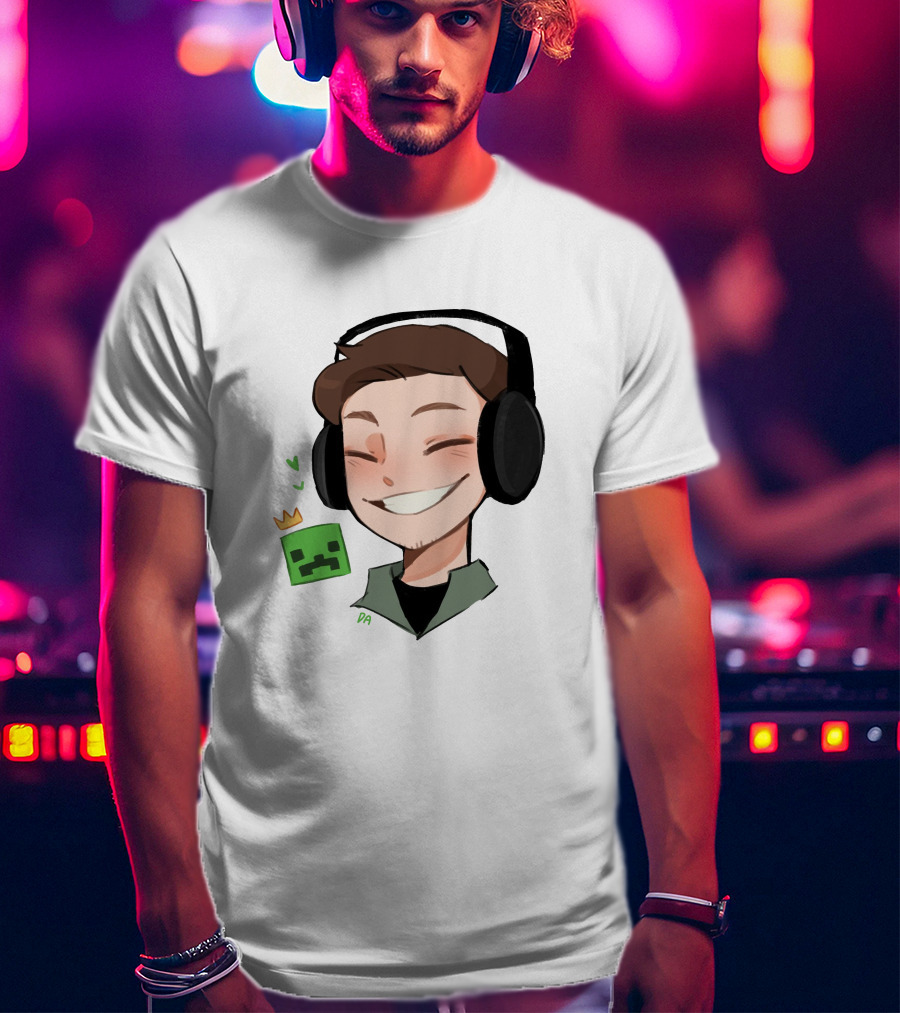 Sam Awesamdude Merch Handsamdude Pixel Crown Headphones Smile T-Shirt