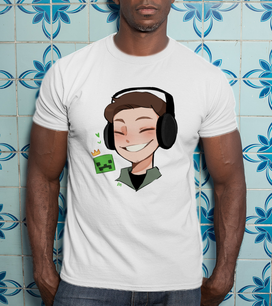 Sam Awesamdude Merch Handsamdude Pixel Crown Headphones Smile T-Shirt