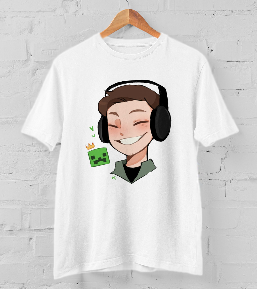 Awesamdude Creeper Man Merch Headphones Smiling Character T-Shirt