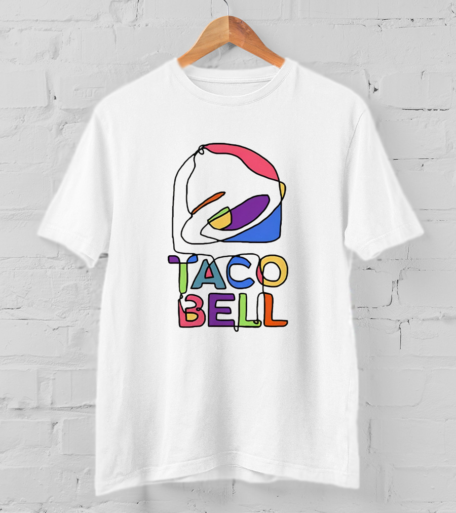Taco Bell Trippy Logo Multicolor Outline T-Shirt