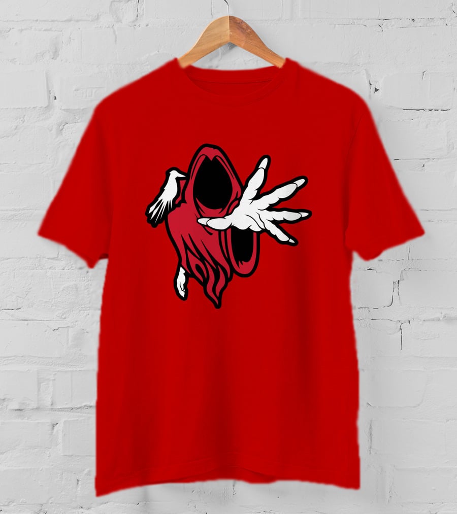 Psychopathic Merch Hell's Pit Wraith Iconic Red And White Hooded Figure T-Shirt