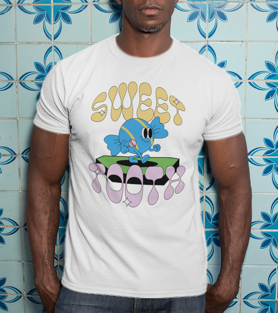 Cody Ko Merch Sweet Tooth Colorful Cartoon Character With Sweet Tooth Text T-Shirt