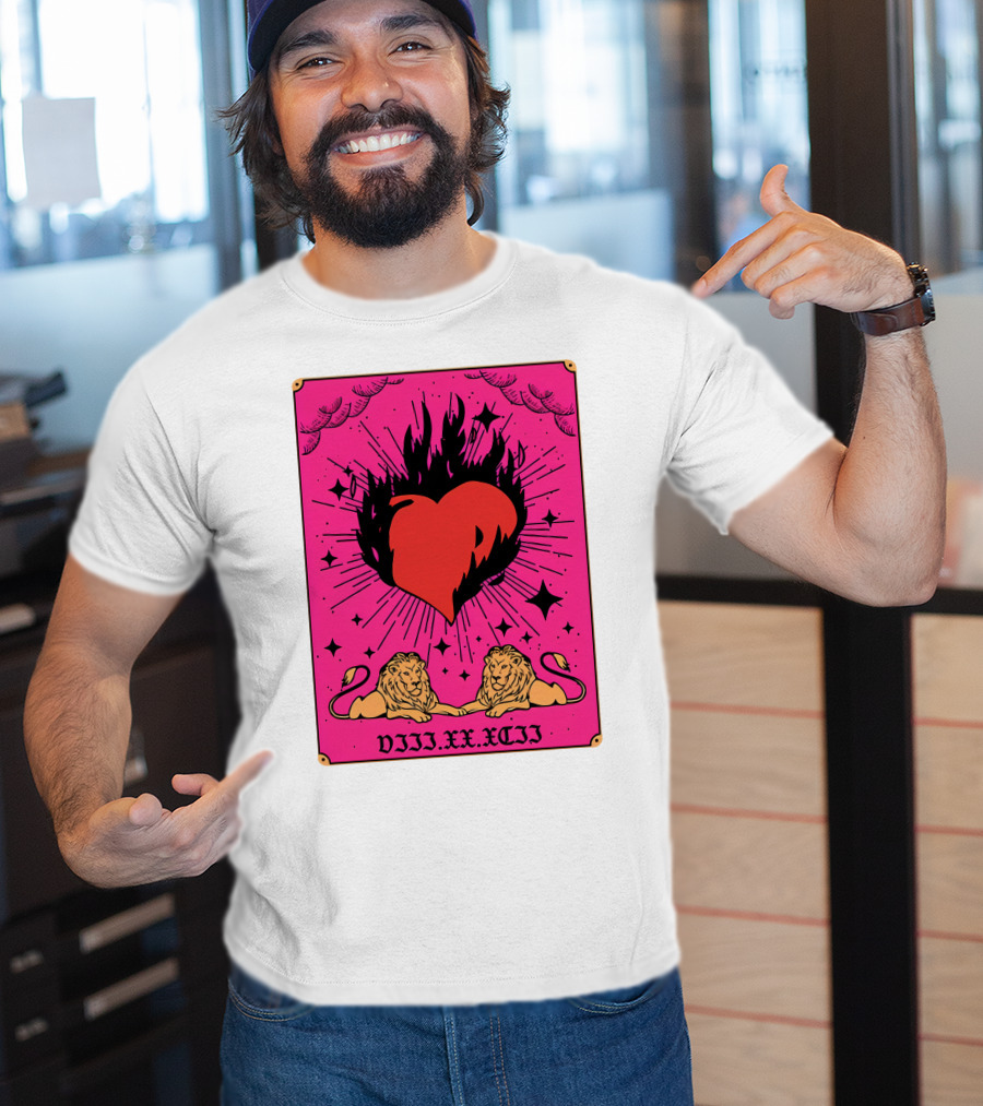 Demi Lovato Burning Heart Pink Lions VIII.XX.XCII T-Shirt