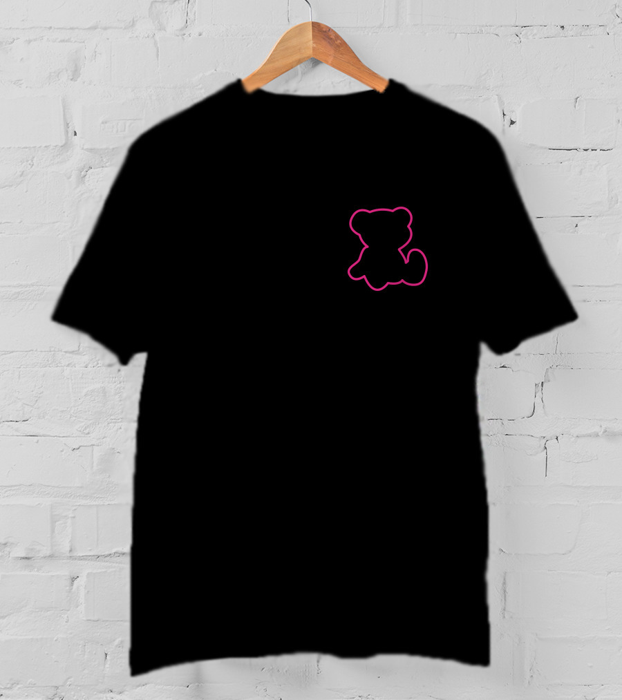 Shop McFly Music Merch Store Pink Teddy Bear Outline T-Shirt