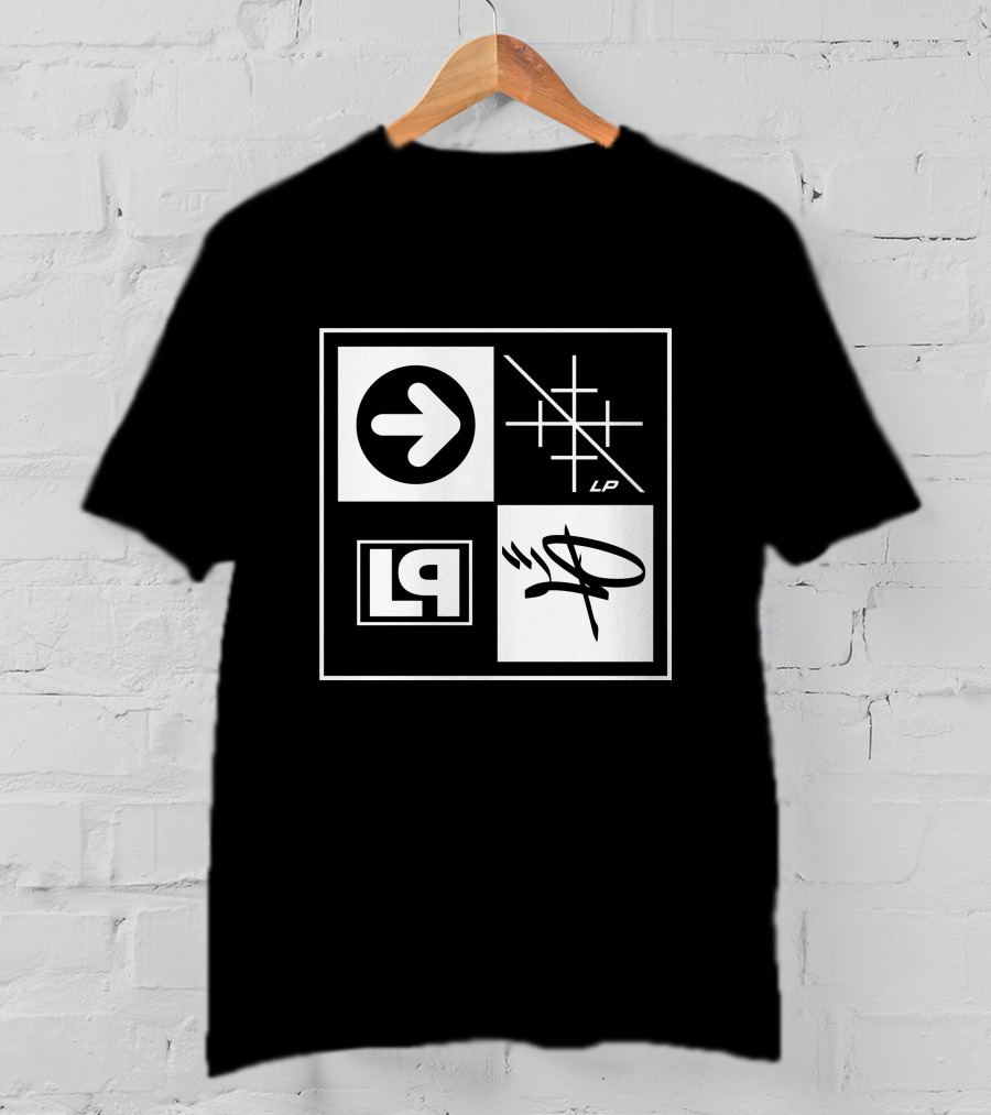Linkin Park Merch HT20 Box Logo Arrow Grid LP Symbol Quadrant T-Shirt