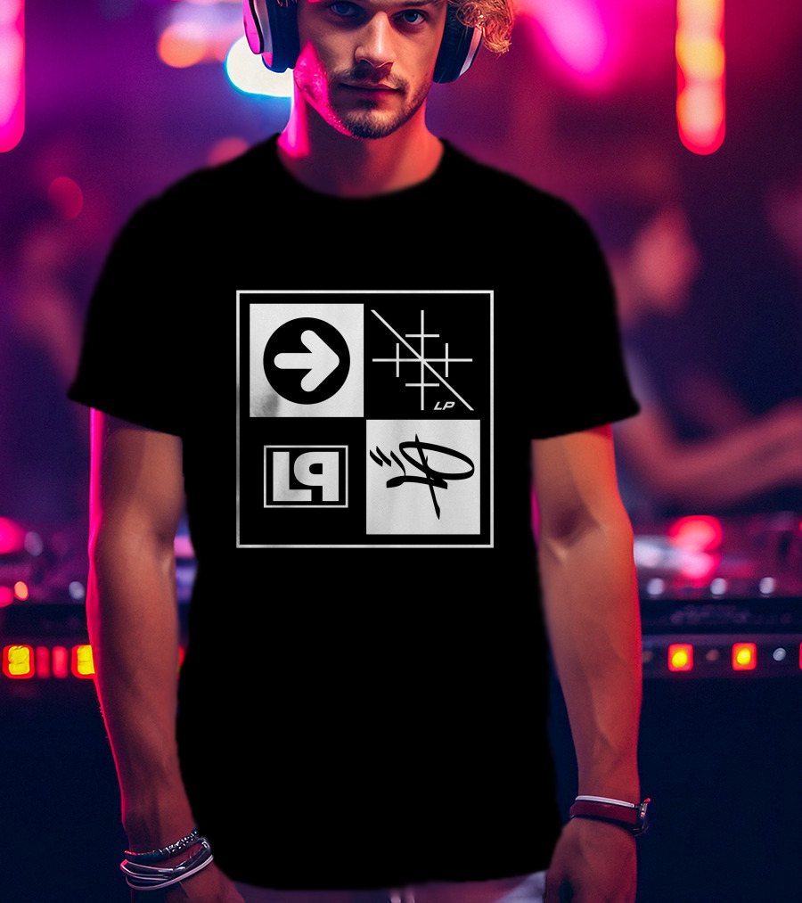 Linkin Park Merch HT20 Box Logo Arrow Grid LP Symbol Quadrant T-Shirt