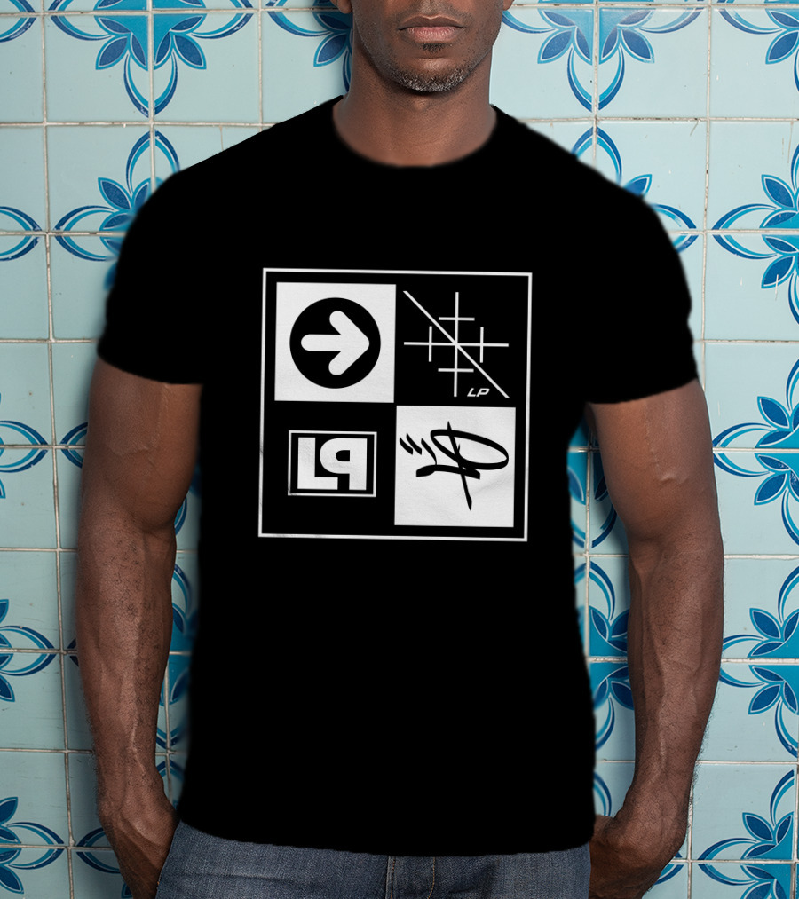 Linkin Park Merch HT20 Box Logo Arrow Grid LP Symbol Quadrant T-Shirt