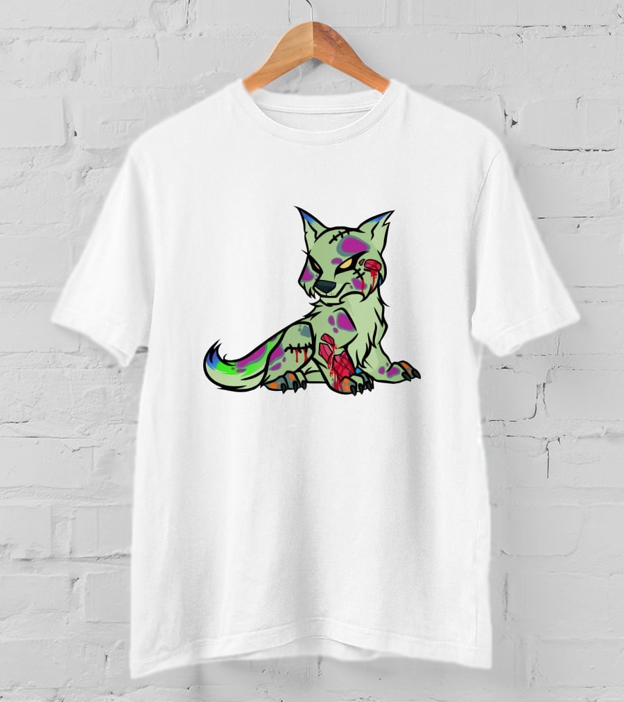 Psycho-Wolfpack 1985 Neon Zombie Wolf T-Shirt