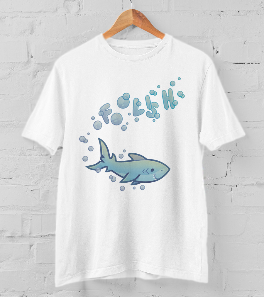 Foolish Shark Bubbles Gamers Méh T-Shirt