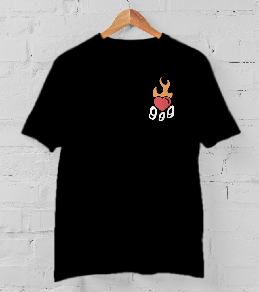 Juice Wrld 999 Burning Hearts Flaming Heart T-Shirt
