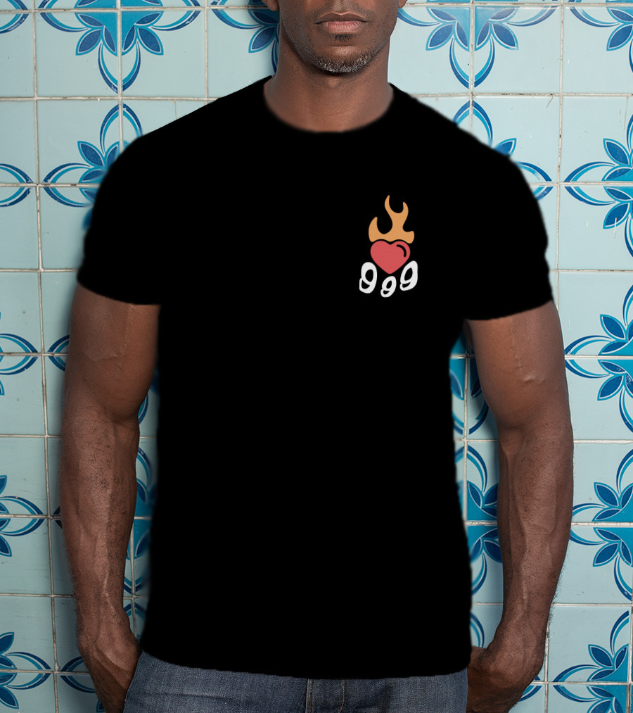 Juice Wrld 999 Burning Hearts Flaming Heart T-Shirt