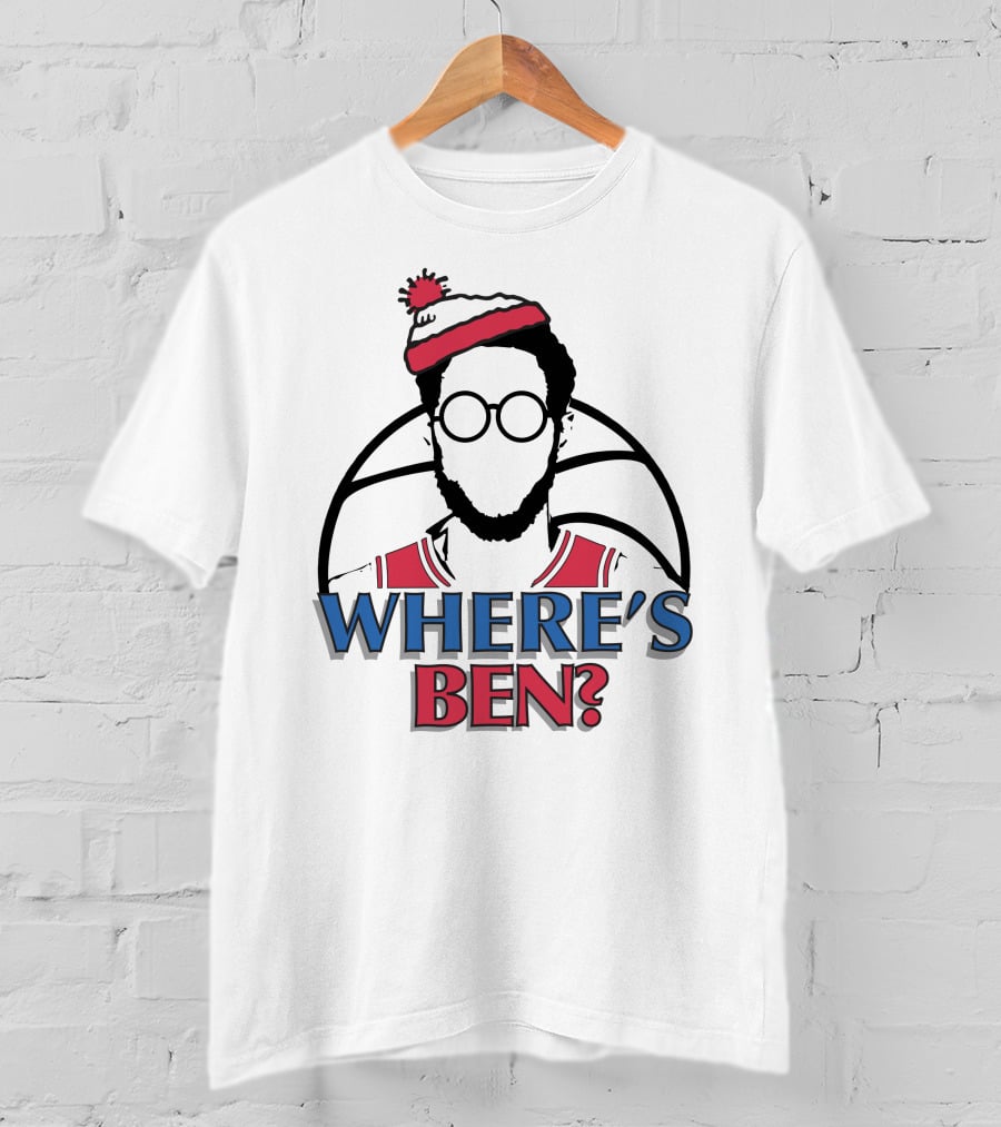 Philadelphia Where Is Ben Simmons Chickie And Pete’s In South Philly 94WIP Sports Radio Where's Ben Basketball T-Shirt