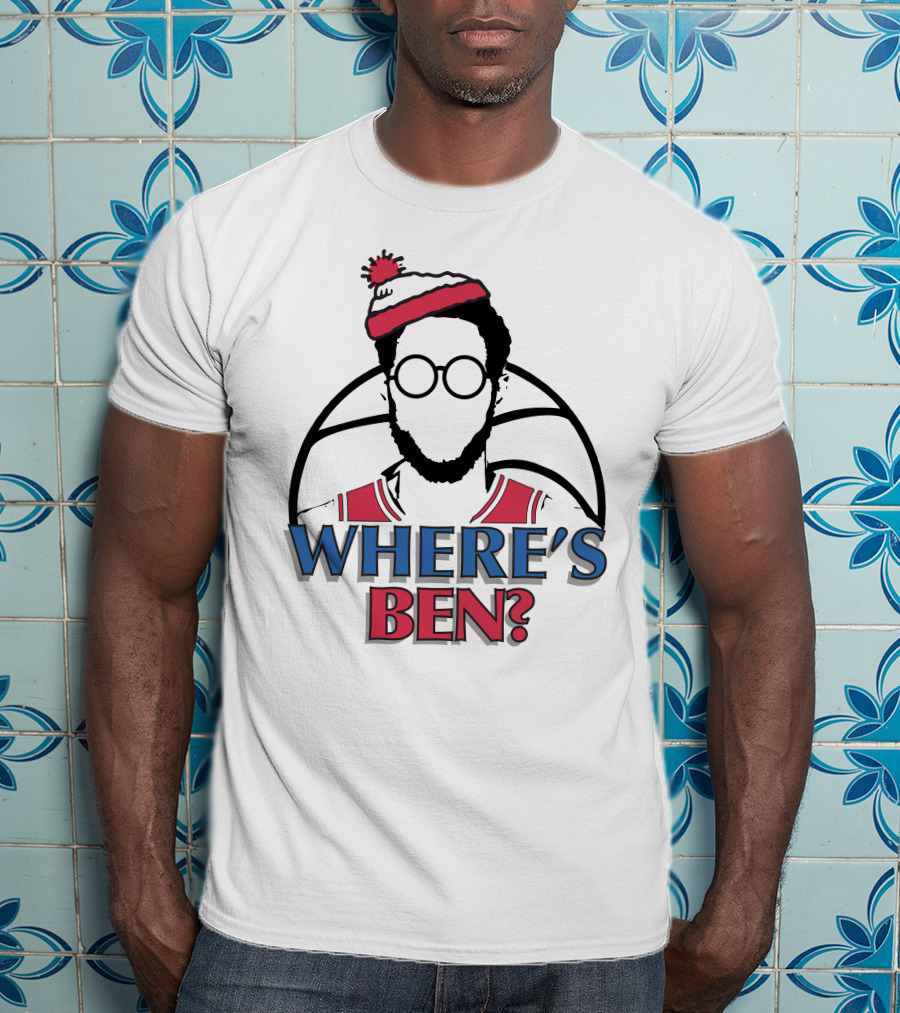 Philadelphia Where Is Ben Simmons Chickie And Pete’s In South Philly 94WIP Sports Radio Where's Ben Basketball T-Shirt