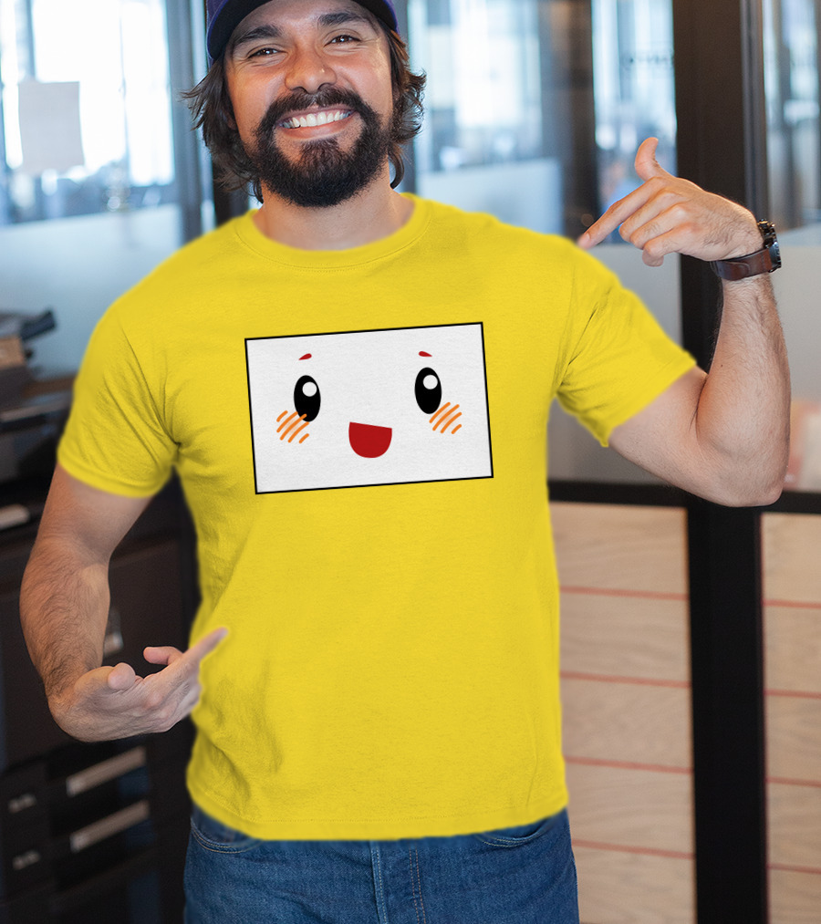 Shop Lankybox Merch Store Boxy Kawaii Face Yellow T-Shirt