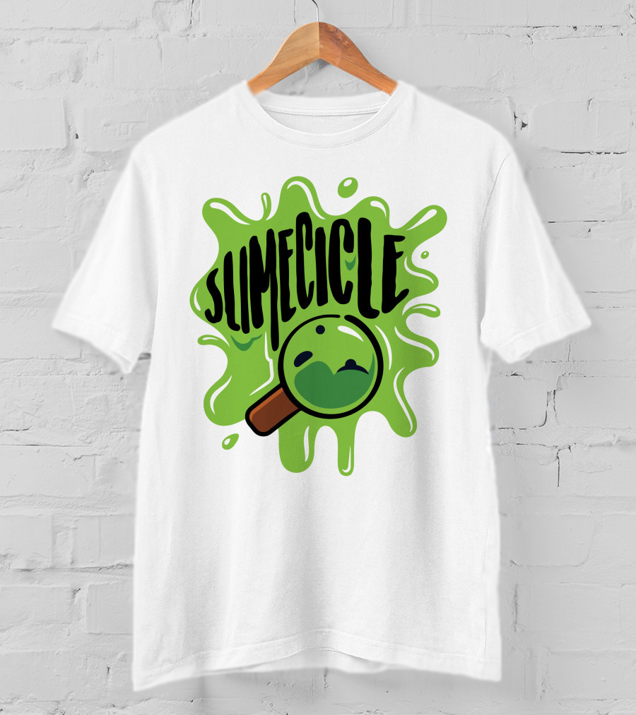 Slimecicle Green Splat Magnifying Glass T-Shirt