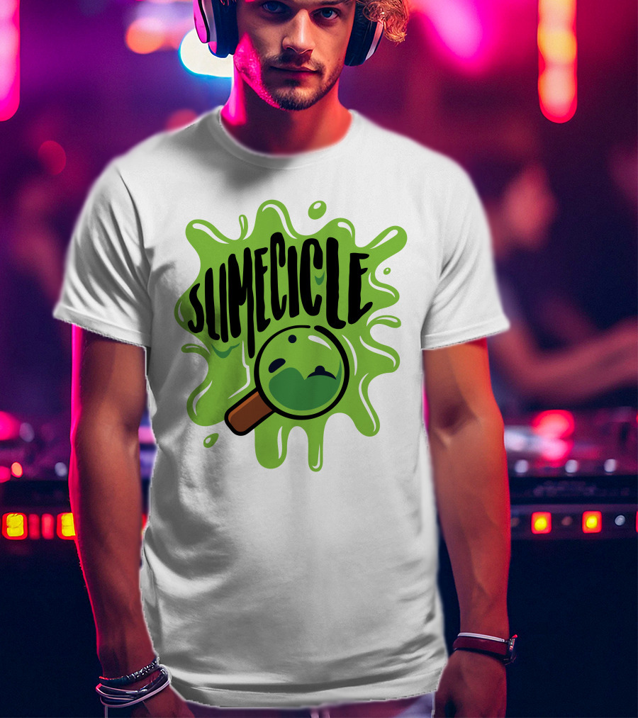 Slimecicle Green Splat Magnifying Glass T-Shirt