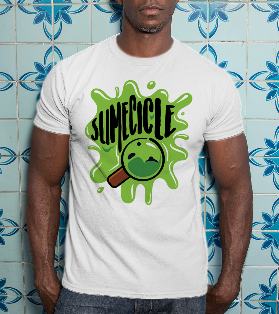 Slimecicle Green Splat Magnifying Glass T-Shirt