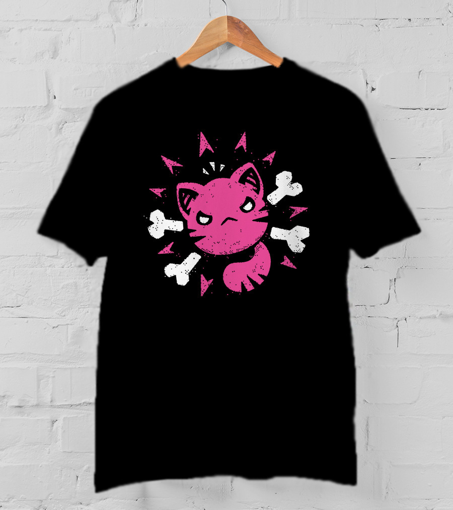 Slime Rancher Merch Ferocious Feral Pink Cat Tony Kuchar T-Shirt
