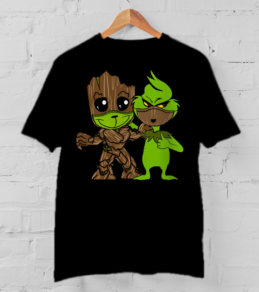 Groot Meets The Grinch Crossover Character Mashup T-Shirt
