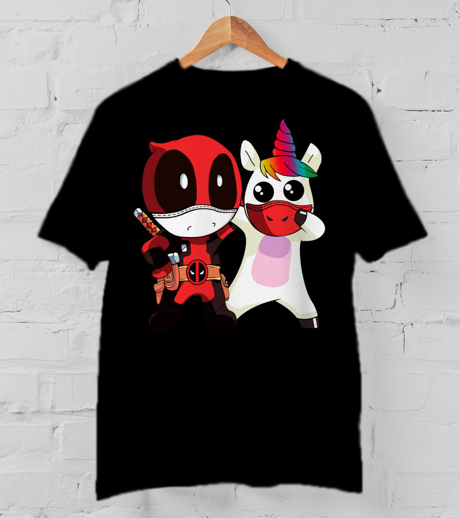 Deadpool Unicorn Rainbow Masked Duo Adventure T-Shirt