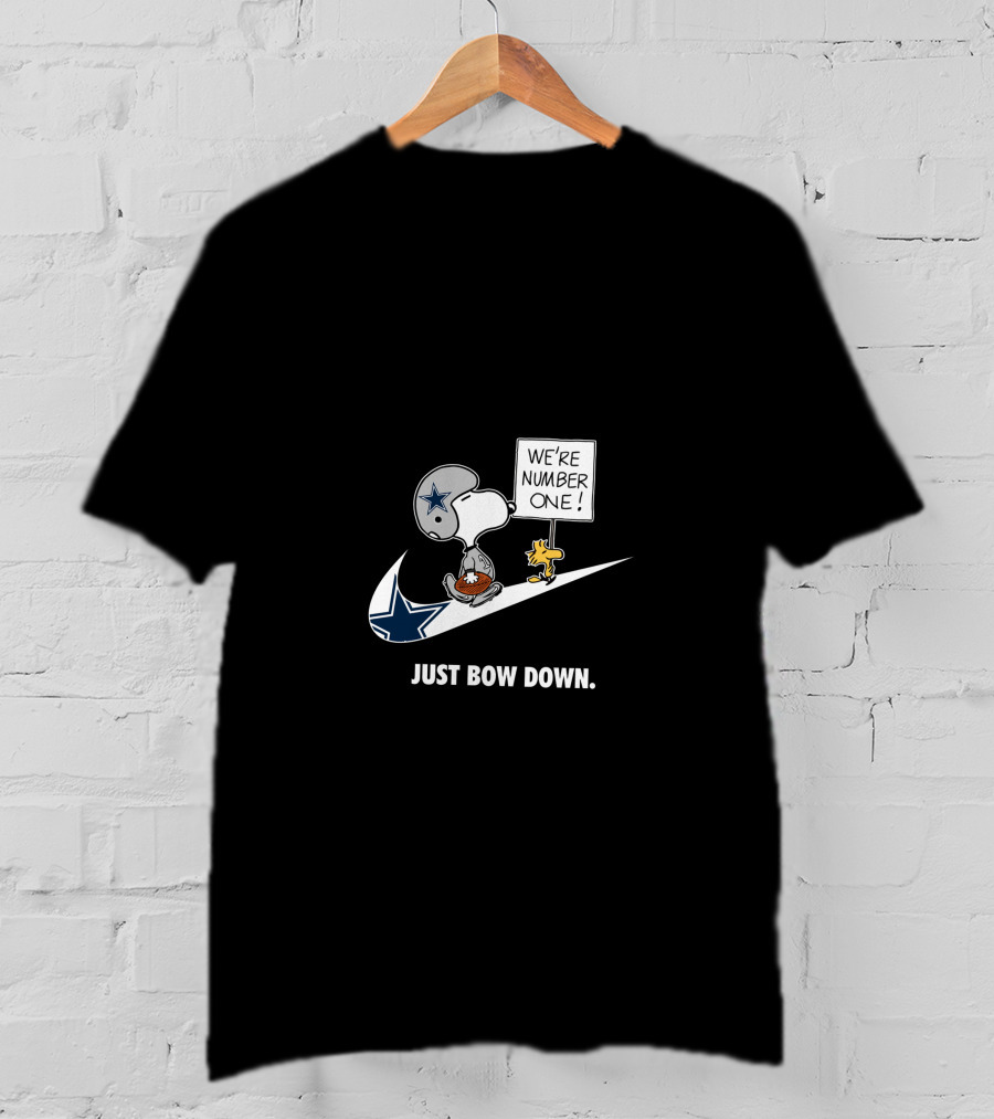 Snoopy Dallas Cowboys Just Bow Down We're Number One T-Shirt