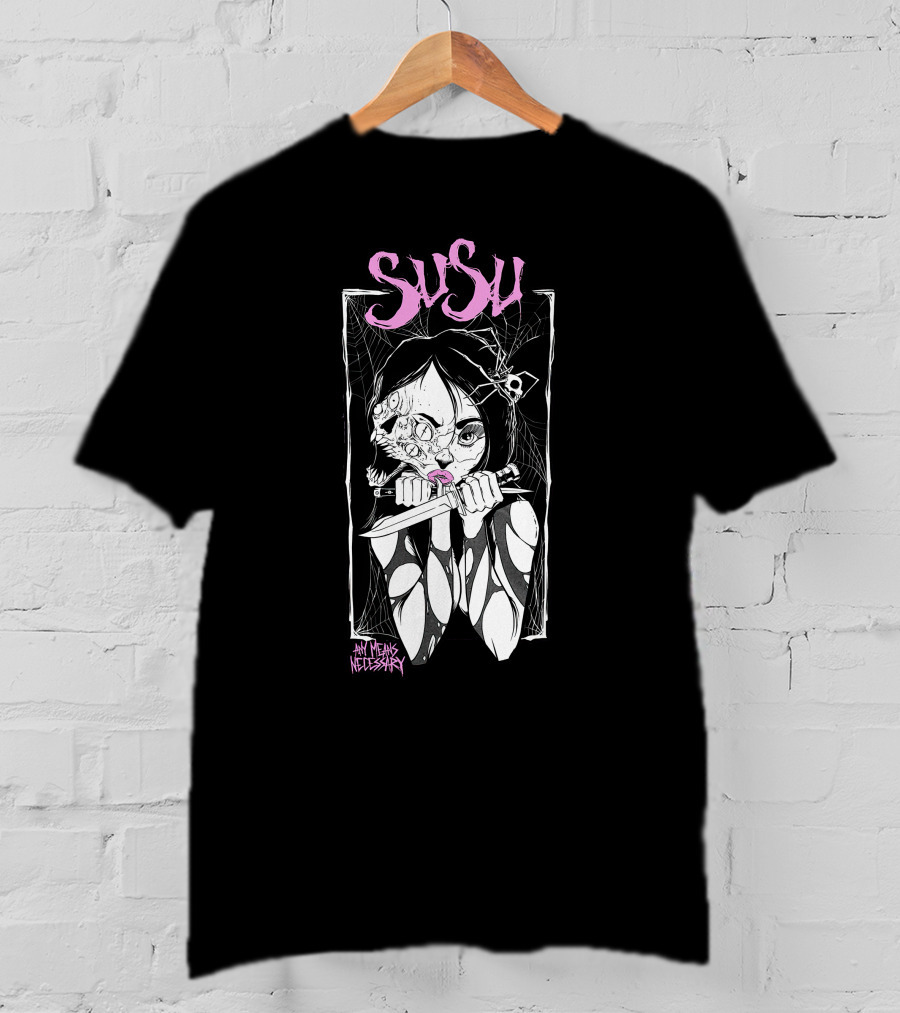Susu Any Means Necessary Web Knife Girl T-Shirt
