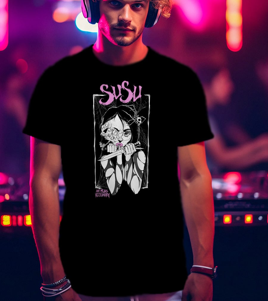 Susu Any Means Necessary Web Knife Girl T-Shirt