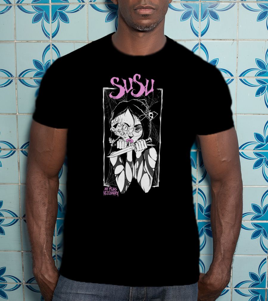 Susu Any Means Necessary Web Knife Girl T-Shirt