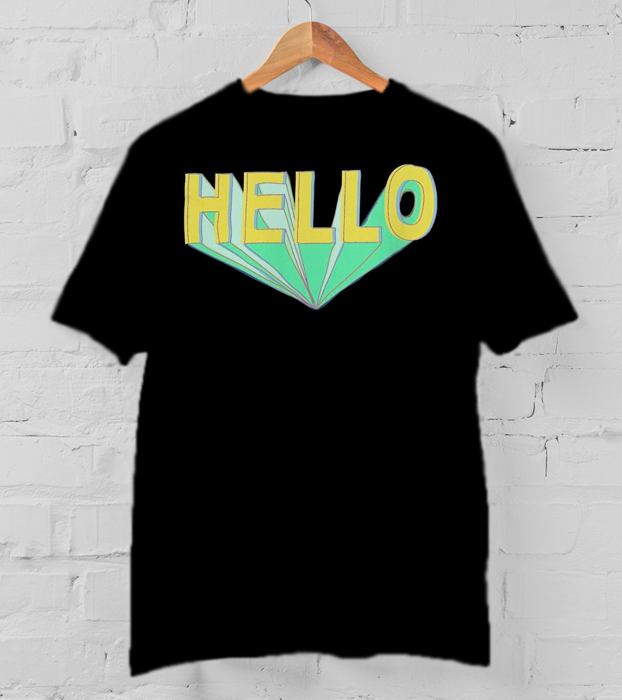 Shubble Hello Geometric 3D Text Merch T-Shirt