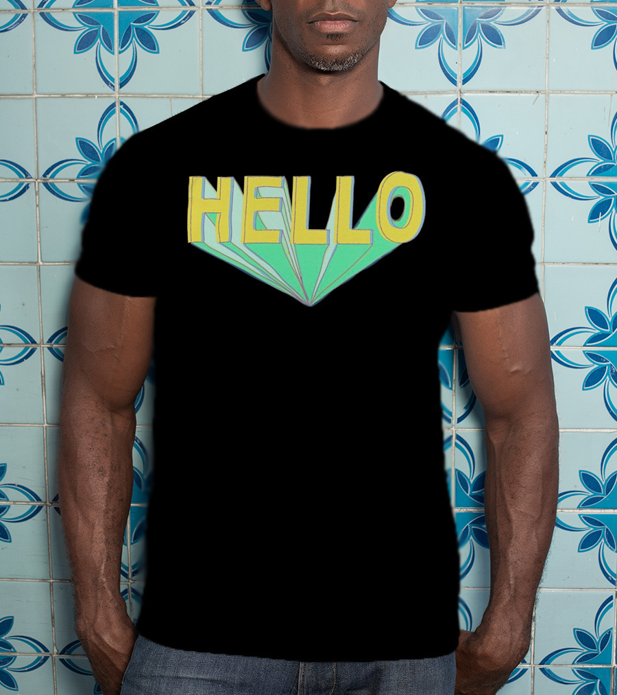 Shubble Hello Geometric 3D Text Merch T-Shirt