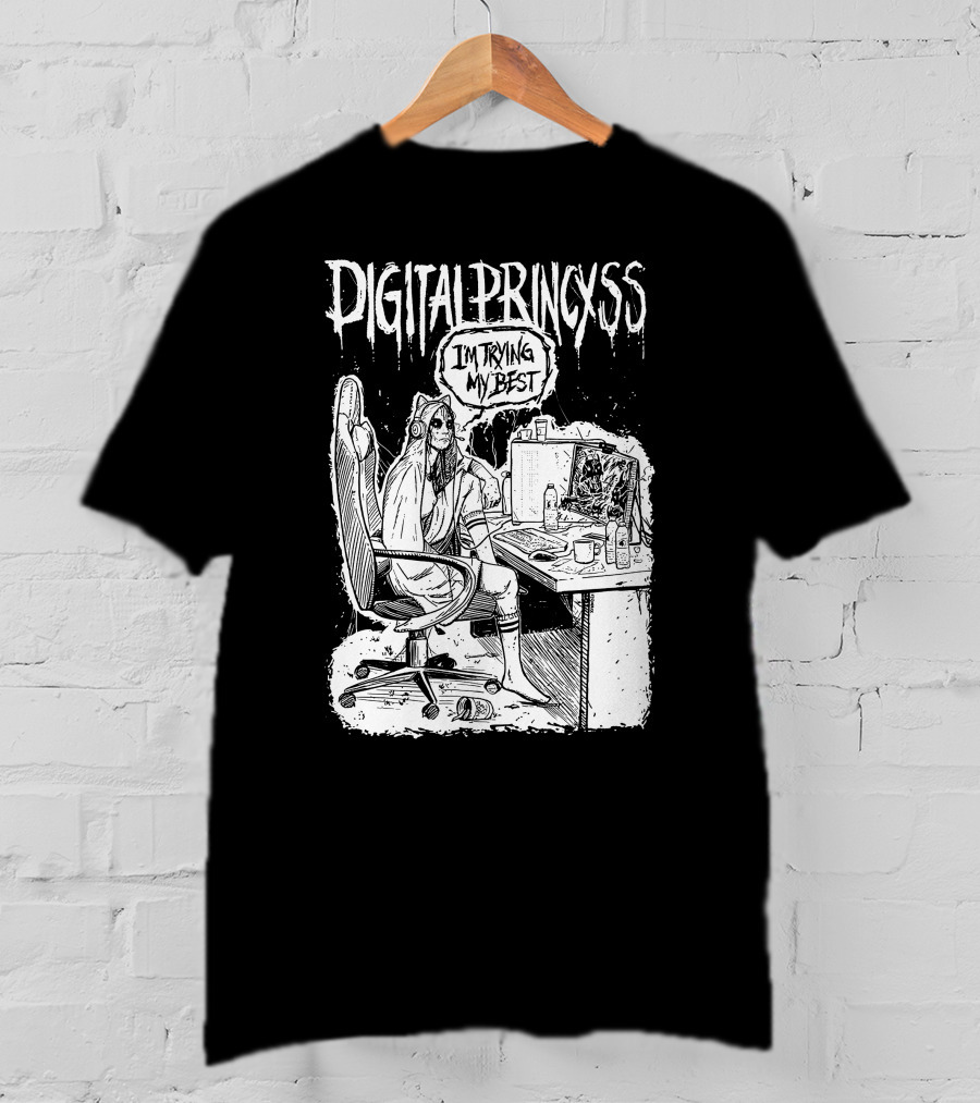 DIGITALPRINCXSS I'M TRYING MY BEST Gaming Setup T-Shirt