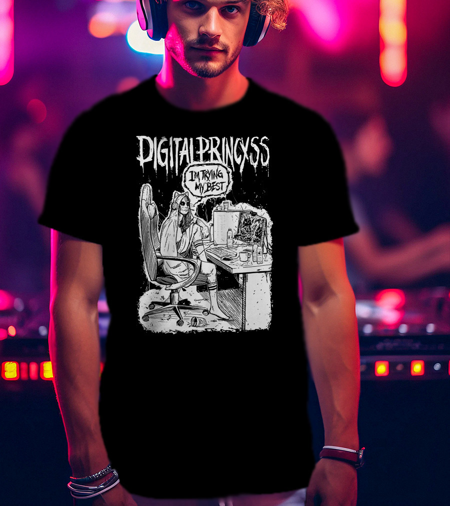 DIGITALPRINCXSS I'M TRYING MY BEST Gaming Setup T-Shirt
